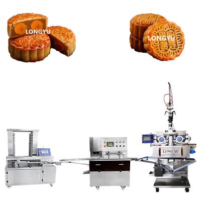 China Whole Automatic Moon Cake Yolk Dates Egg Yolk Maamoul Cookies Food Factory Supply Mamoul Filled Encrusting Machine For Sale for sale