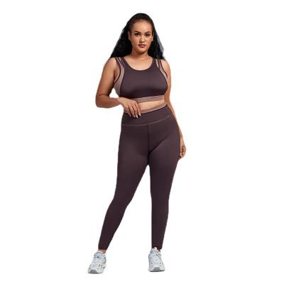 China Breathable New Yoga Suit Large Size Women's Tight Suit Hygroscopic Sweat Fitness Running Suit for sale