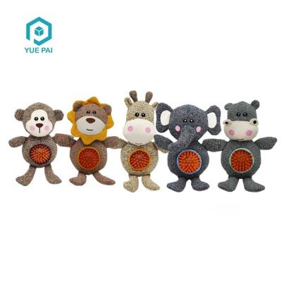 China Liveable Cartoon Chenille Animal Shapes Durable TPR Squeaky Ball In Body Dog Toys for sale