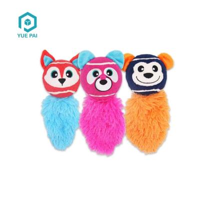 China New Arrival Sustainable Ball Natural Rubber Plush Rope Pet Bite Interactive Chew Dog Toy for sale