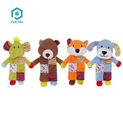 China Sustainable Cute Animal Shape Interactive Plush Fold BB Healthy Head Stuffed Squeaky Puppy Toys for sale