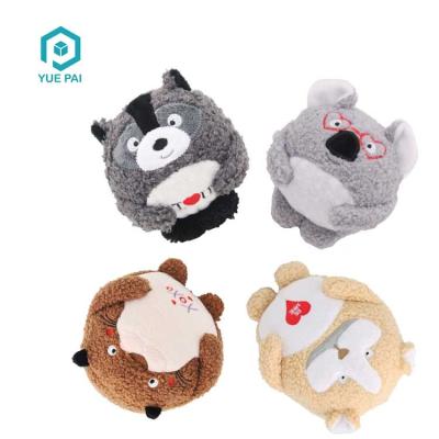 China Sustainable Cute Animal Shapes Soft Plush Ball Squeaky Dog Toys for sale