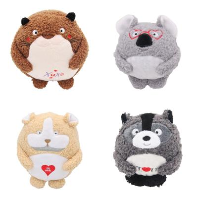 China Sustainable Cute Animal Shapes Soft Plush Ball Squeaky Dog Toys for sale