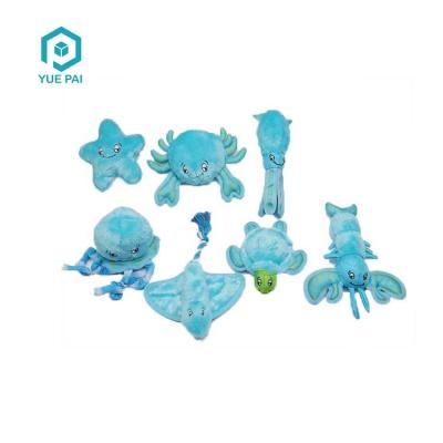 China Viable Marine Life Trains 100 Polyester Soft Plush Interactive Dog Outdoor Squeaky Toys for sale