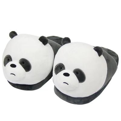 China Wholesale home winter plush three-dimensional cotton warm slippers winter plush couples home slippers white bear slippers fashion trend cartoon panda for sale