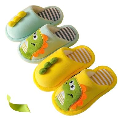 China Indoor Cartoon Dinosaur Fashion Trend Children's Cotton Slippers Winter Home Family Baby Non-slip Slippers for sale