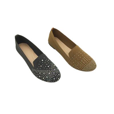 China Cheap Casual Flat Uppers Diamond Fly Woven Uppers Flats Women Shoes for sale