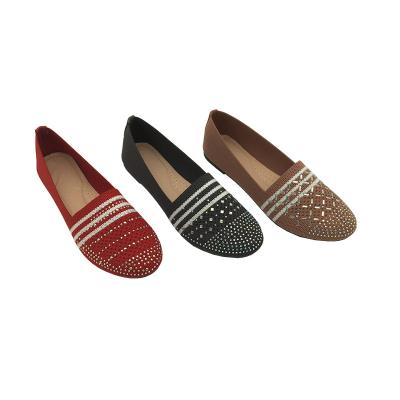 China Cheap Casual Flat Uppers Diamond Fly Woven Uppers Flats Women Shoes for sale