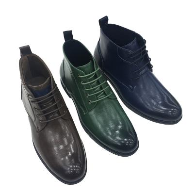 China Anti-odor office luxury brand new styles comfortable sneakers lace up 4 inch leather men's formal boots for sale