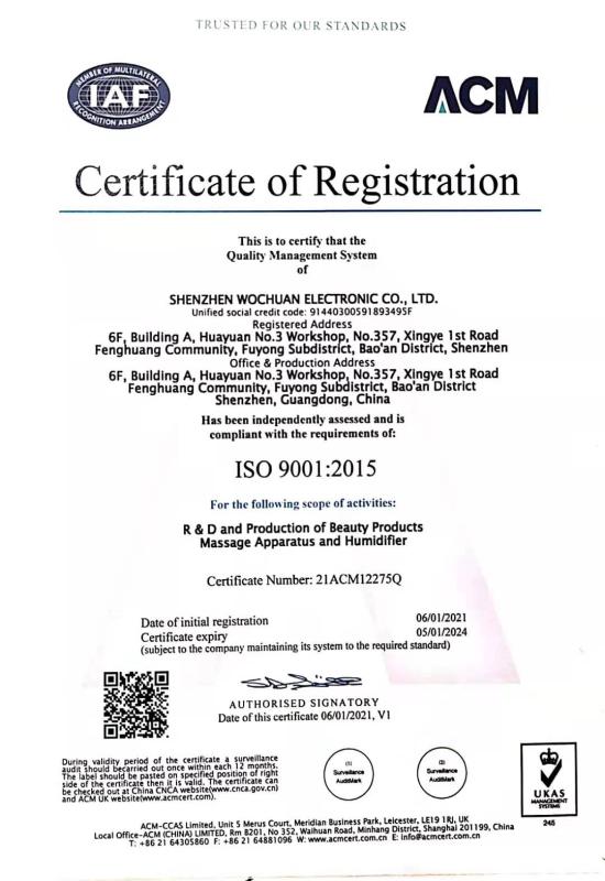 ISO14001 - Shenzhen Wochuan Electronic Co., Ltd.