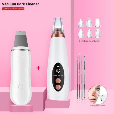 China Acne Treatment Facial Beauty Pore Vacuum Blackhead Remover Pimple Comedone Extractor Combine Skin Scrubber and Vacuum Blackhead Remover for sale