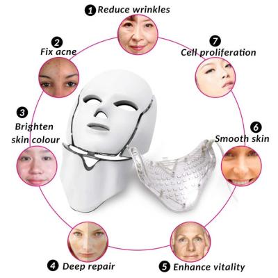 China Dye Removal Led Mask 7 Colors Purple Light Repair Acne And Scars Remove Acne Beauty Mask Wireless Led Professional Radio for sale