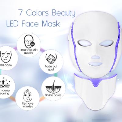 China Dye Removal Led Photon Mask Green Light UK EU US AU Plug Skin Rejuvenation Reduce Body Oil Secretion 7 Colors Rejuvenation Led Mask for sale