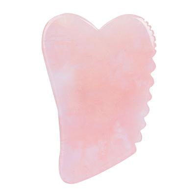 China Custom Jade Roller Stone Gua Sha Rose Logo Wrinkle Facial Massage Tool Body Skin Care Quartz for sale