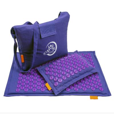 China Factory High Quality Lightweight Portable Foldable Acupressure Mats Canvas And Eco-Friendly Foam With ABS Nails MULTI-PART MASSAGE for sale