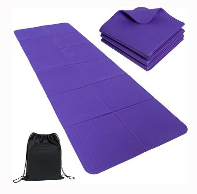 China Wholesale Custom Logo Eco Friendly Fitness Foldable Waterproof Travel Yoga Mat for sale