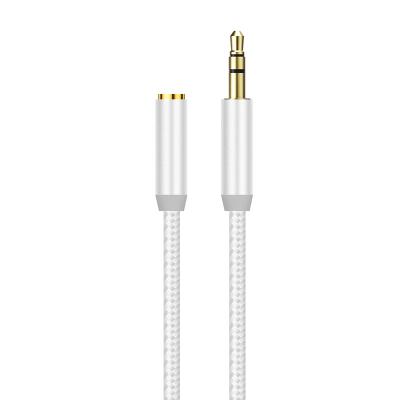 China Telephone cord aux. 3.5MM Environmentally Friendly Silver Car Audio Auxiliary Jack Extension Line Cable For Car Audio Extension Cable for sale