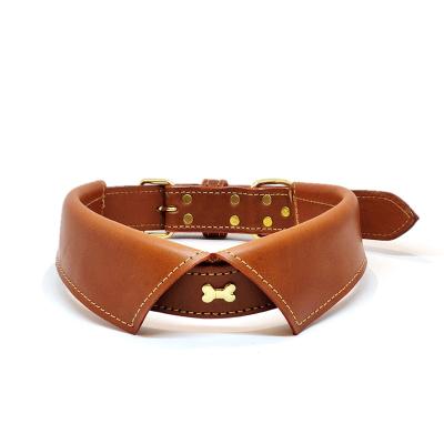 China OEM Apple Skin Sleek Vegan Eco Friendly Cruelty Free Leather Sleek Pet Leather Collars for sale