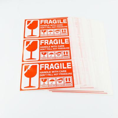 China Waterproof Fragile Cardboard Warning Label Stick Labels Sticker For Shipping From Manufacturer for sale