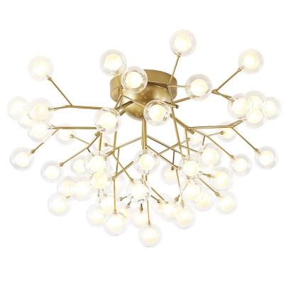 China Surface Mounted Modern LED Ceiling Chandelier Lighting Living Room Bedroom Chandeliers Creative Home Lighting Fixtures AC110V/220V Glass shade for sale