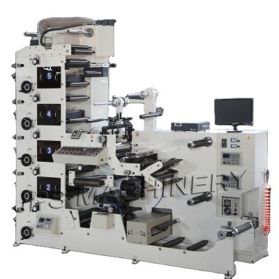 China Other JPS320-5 C-B Five Color Self Adhesive Label Paper Die Cutting Slitting Flexo Printing Machine for sale