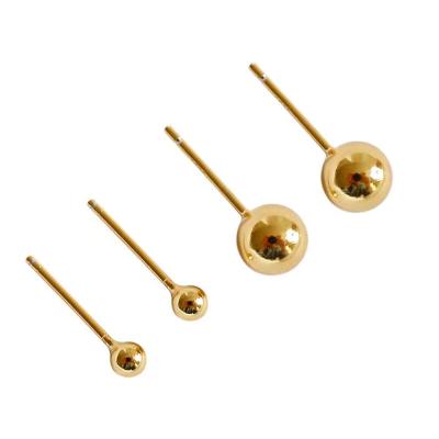 China New Arrival 3mm Daily CLASSIC Jewelry 18k Sterling Silver Round Ball Stud 6mm Silver Gold Plated Earrings for sale