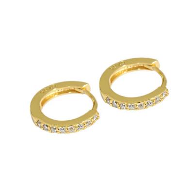 China New Arrival CLASSIC S925 Sterling Silver Mini Huggie Earrings Zircon Circle Hoop Earrings 5mm 10mm 13mm for sale