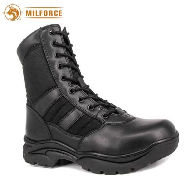 China Black color steel leather army milforce toe military safety boots for sale