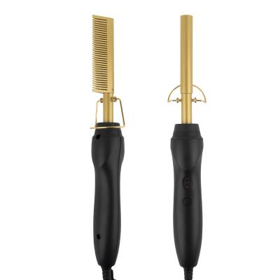 China Golden Rechargeable Hair Treatment Household Hot Hair Comb Permanent Keratin Straightening Comb for sale