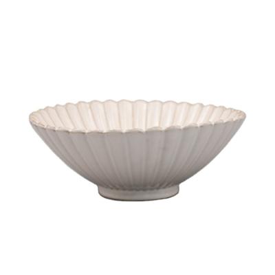 China Factory Direct Wholesale White Porcelain Salad Bowl Decor Wedding Kitchen Tableware Horn Shape Serving Bowls Viable for sale