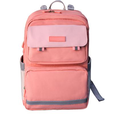 China 2022 new fashion safety reflective brand large capacity folder travel backpack student anti-theft treatment soft schoolbag custom made for sale