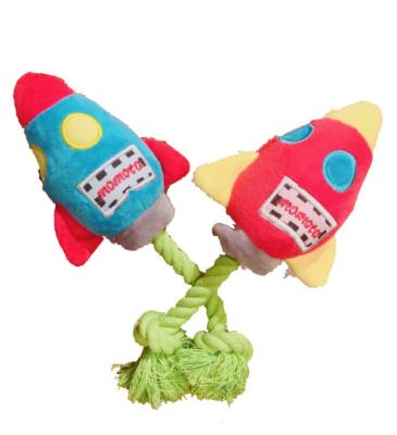 China New Stocked Pet Toy Plush Dog And Cat Toy Rocket In 2 Color for sale