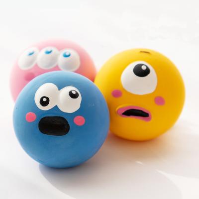 China 2022 Cute Environmental Interactive Toy TPR New Big Eyeball Dog Chew Pet Cartoon Stocked Squeaky Toy for sale