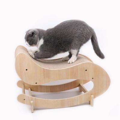 China Large Size Cat Shaker Cat Paw Toy Cat Scratcher Stocked Solid Wood Grinding Climbing Board for sale