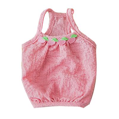 China Cute Cat Bipod Small Cute Cat Bipod Fruit Embroidery Vest Dog Puppy Pet Stocked Clothes Summer Harness for sale