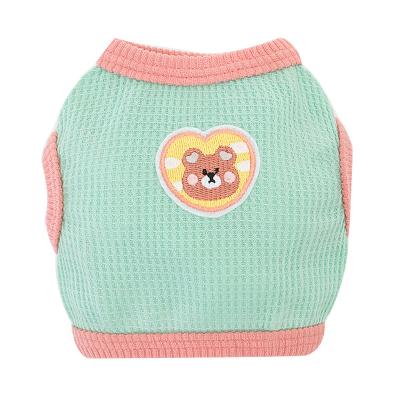 China Stocked 2022 New Cat Vest Color Bear Cute Dog Sling Small And Medium Dog Pet Clothes for sale