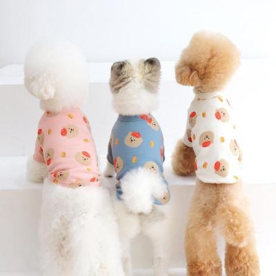 China Stocked Bottom Spring Dog Shirt Pet Clothes Poodle Pomeranian Small Summer Thin Dog Cat T-shirt Pet Supplies for sale