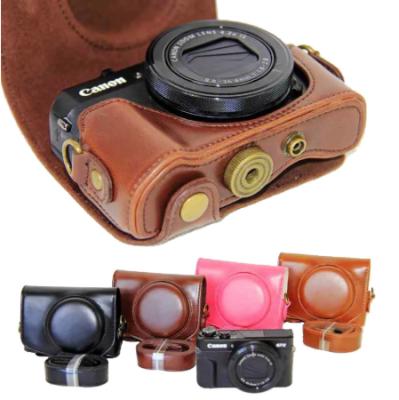 China Fashiontable PU Camera Filter Mount Leather Cover for Canon Powershot G7XII G7X II G7X Mark II for sale