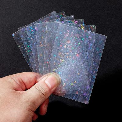 China Small Flash Trading Card Star Laser Card Sleeves Trading Cards Shield Card Protector Holographic Foil Cover Device for sale