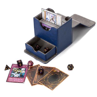 China Trading Card Storage Extra Large Deck Box MTG Commander Big Case Removable Magnetic Compartments Hold 100 Double Sleeved Trading Cards for sale