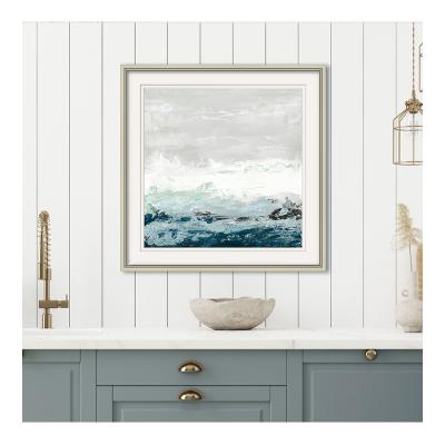 China Minimalist Artists Jointly Create New Products Abstract Seascape Painting Living Room Framed Wall Art for sale