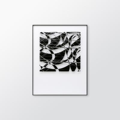 China Factory Wholesale Minimalist 3D Mixed Media Art Acrylic Print Black and White Home Interior Wall Art for sale