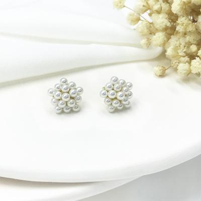 China FASHIONABLE New Pearl Stock Flower Earrings 925 Sterling Silver Wholesale Women's Fine Jewelry for sale