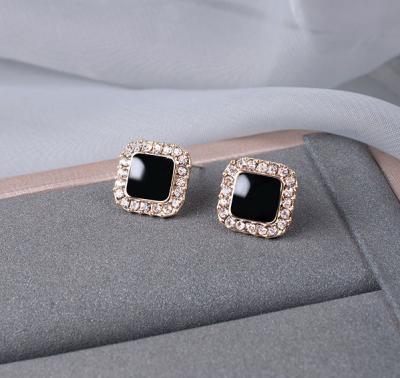 China 2022 FASHIONABLE Drop Earrings Fashion Jewelry Vintage Black Zircon Style Vintage Black Zircon Earrings For Women for sale