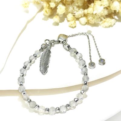 China Vintage Fashion Jewelry Fine Bracelet 925 Sterling Silver Colored Stone Bangle Adjustable Chain for sale