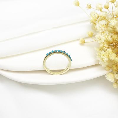 China Vintage Fashion Personality Jewelry Gold Plated Sterling Silver Rings Couples Rings Turquoise Vintage 925 Engagement Party Gifts for sale