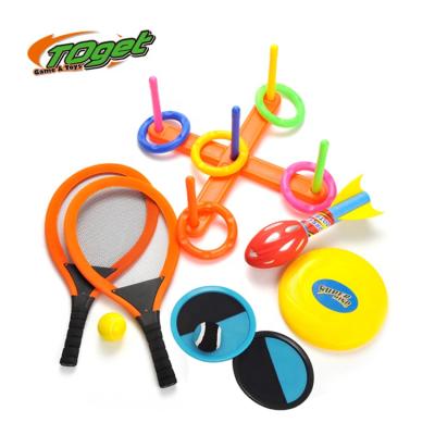 China PP Garden Set Outdoor Game Team Play Sport Games Toys Set Outdoor Activity Children 5 in 1 Other Outdoor Toys for sale