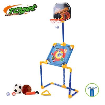 China PVC Kids Stand Up Basketball Football Sports Toys 3 In 1 Sports Activity Gym Play Set for sale