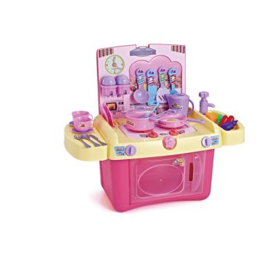 China Plastic Kids Playing House Toys A Chair And Storage Box Playsets With Light And Healthy Kitchen Toys for sale