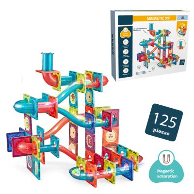 China Top Selling Style Innovative 125 Pcs Educational Magnetic Toy Track Flash Ball The New Building Block Of Other Toys For Children for sale